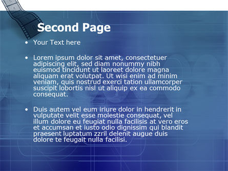 Modèle PowerPoint de bande de film en couleur bleue, Diapositive 2, 05878, Carrière / Industrie — PoweredTemplate.com