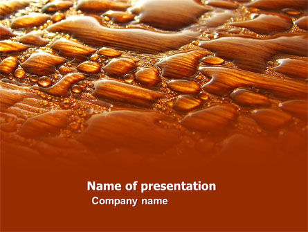 Water Druppels Op Een Bruine Achtergrond Gratis Powerpoint Template, Gratis PowerPoint-sjabloon, 05884, Abstract/Textuur — PoweredTemplate.com