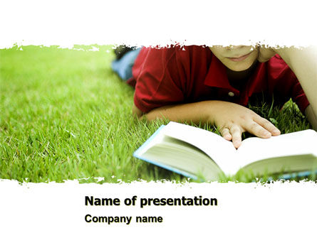 Lesen auf sommerferien PowerPoint Vorlage, Kostenlos PowerPoint-Vorlage, 05977, Education & Training — PoweredTemplate.com