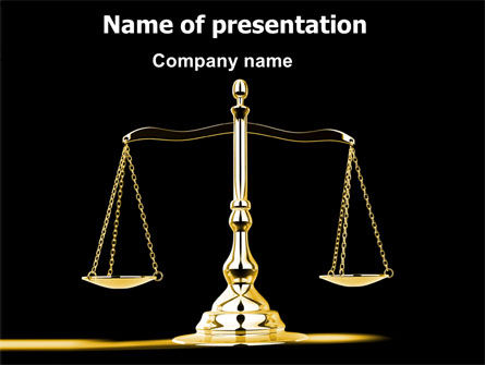 Symbool Justice PowerPoint Template, Gratis PowerPoint-sjabloon, 05997, Juridisch — PoweredTemplate.com