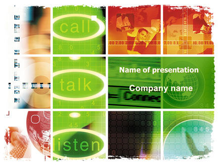 Helpdesk PowerPoint Template, Free PowerPoint Template, 06072, Telecommunication — PoweredTemplate.com