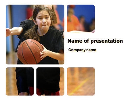 Vrouwen Basketbal Op School PowerPoint Template, Gratis PowerPoint-sjabloon, 06084, Sport — PoweredTemplate.com