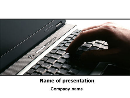 Hand On Laptop PowerPoint Template, Free PowerPoint Template, 06145, Technology and Science — PoweredTemplate.com