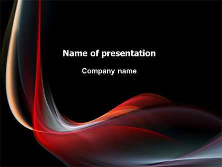 抽象的な赤い波 - PowerPointテンプレート, 無料 PowerPointテンプレート, 06158, 抽象／テクスチャ — PoweredTemplate.com