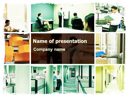 在工作的男人们PowerPoint模板, 免费 PowerPoint模板, 06174, 商业 — PoweredTemplate.com