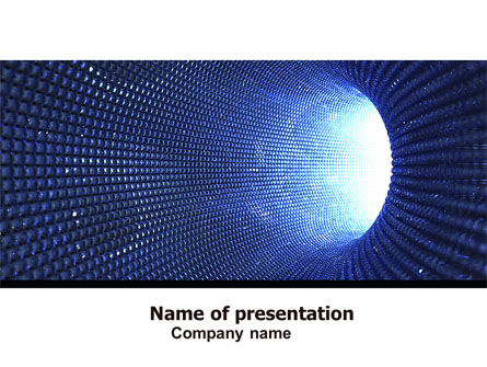 青い輝きのトンネル - PowerPointテンプレート, 無料 PowerPointテンプレート, 06178, 技術＆科学 — PoweredTemplate.com