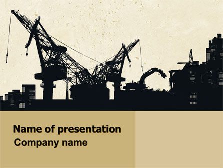 Industrial Silhouette PowerPoint Template, Free PowerPoint Template, 06216, Utilities/Industrial — PoweredTemplate.com