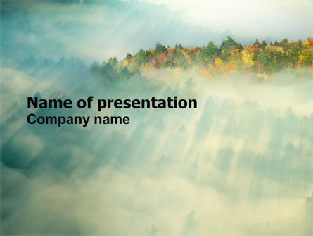 秋天的山景PowerPoint模板, 06237, 自然与环境 — PoweredTemplate.com