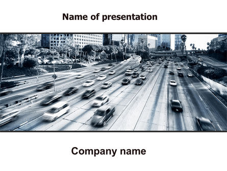 Modèle PowerPoint de autoroute de la ville, Gratuit Modele PowerPoint, 06261, Voitures / Transport — PoweredTemplate.com