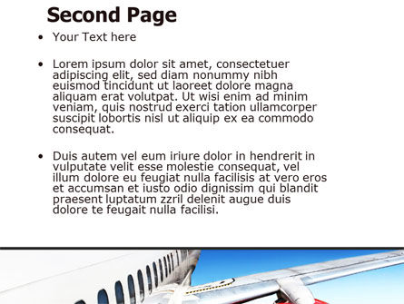 Modèle PowerPoint de avion commercial en vol, Diapositive 2, 06263, Voitures / Transport — PoweredTemplate.com