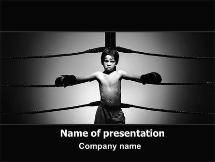 年轻拳击手PowerPoint模板, 免费 PowerPoint模板, 06363, 职业/行业 — PoweredTemplate.com