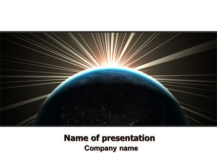 Plantilla de PowerPoint - salida del sol desde el espacio, Gratis Plantilla de PowerPoint, 06407, Global — PoweredTemplate.com