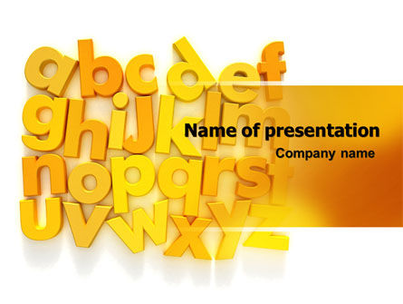 Oranje Alfabet PowerPoint Template, Gratis PowerPoint-sjabloon, 06418, Education & Training — PoweredTemplate.com