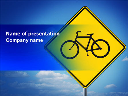 Yellow Bicycle Road PowerPoint Template, Free PowerPoint Template, 06426, Cars and Transportation — PoweredTemplate.com