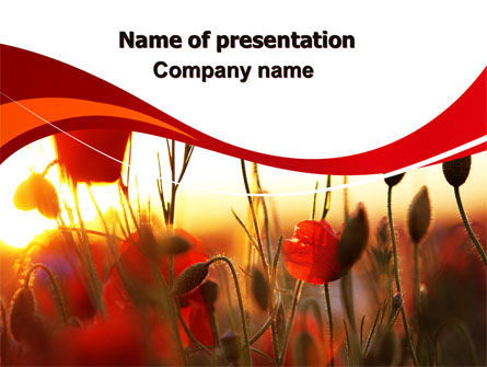 Mohnblumen PowerPoint Vorlage, Kostenlos PowerPoint-Vorlage, 06440, Natur & Umwelt — PoweredTemplate.com