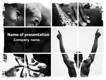 黑色运动员PowerPoint模板, 06445, 运动的 — PoweredTemplate.com