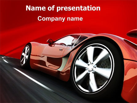 Rode Supercar PowerPoint Template, Gratis PowerPoint-sjabloon, 06454, Auto's/Vervoer — PoweredTemplate.com