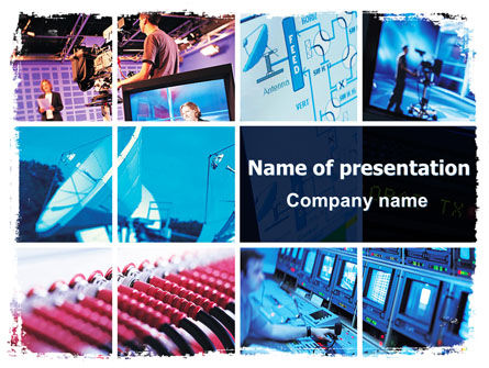 Televisie PowerPoint Template, Gratis PowerPoint-sjabloon, 06469, Telecommunicatie — PoweredTemplate.com