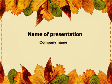 Herbstblätter in hellbrauner palette PowerPoint Vorlage, PowerPoint-Vorlage, 06487, Abstrakt/Texturen — PoweredTemplate.com