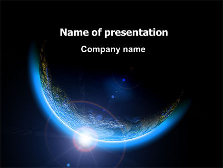 Plantilla de PowerPoint - puesta de sol azul en el espacio, Plantilla de PowerPoint, 06527, Tecnología y ciencia — PoweredTemplate.com