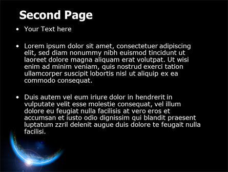 蓝色日落在太空PowerPoint模板, 幻灯片 2, 06527, 技术与科学 — PoweredTemplate.com