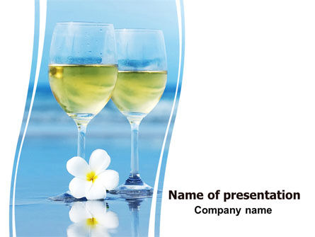 Two Wineglasses PowerPoint Template, Free PowerPoint Template, 06540, Careers/Industry — PoweredTemplate.com