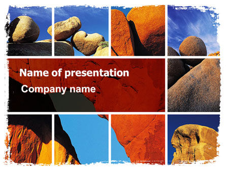黄色的岩石PowerPoint模板, 免费 PowerPoint模板, 06542, 自然与环境 — PoweredTemplate.com