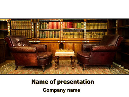 Modèle PowerPoint de intérieur antique avec échecs, Gratuit Modele PowerPoint, 06545, Business — PoweredTemplate.com