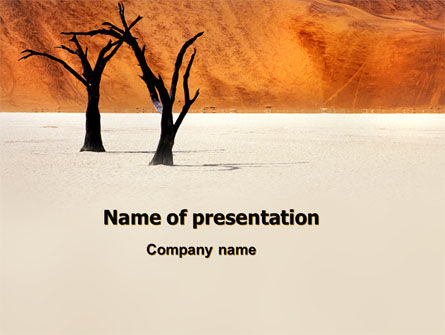Bomen Desert Gratis Powerpoint Template, Gratis PowerPoint-sjabloon, 06565, Natuur & Milieu — PoweredTemplate.com