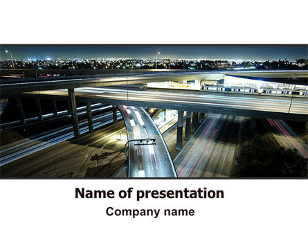 Junction On Highway PowerPoint Template, Free PowerPoint Template, 06566, Construction — PoweredTemplate.com