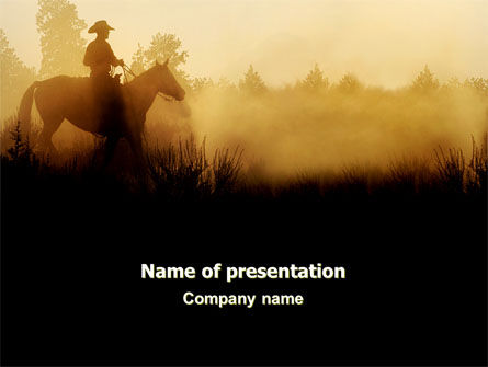 Cowboy Ruiter PowerPoint Template, PowerPoint-sjabloon, 06571, Amerika — PoweredTemplate.com
