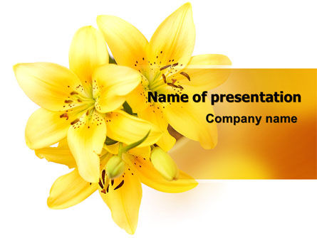 Templat PowerPoint Bunga Lili Kuning, Gratis Templat PowerPoint, 06598, Liburan/Momen Spesial — PoweredTemplate.com
