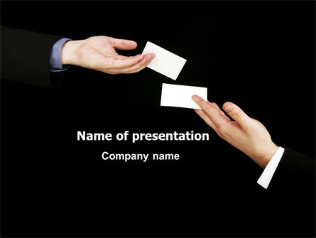 Business Cards Exchange PowerPoint Template, 06639, Business — PoweredTemplate.com