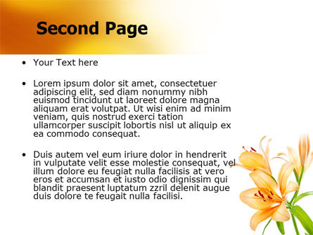Yellow Lily PowerPoint Template, Slide 2, 06649, Holiday/Special Occasion — PoweredTemplate.com
