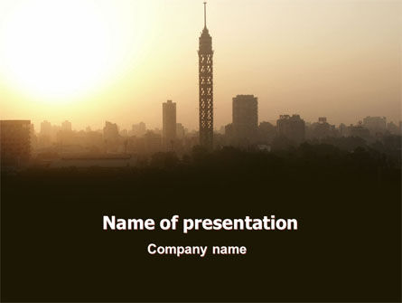 Sunrise In A Smog City PowerPoint Template, 06665, Telecommunication — PoweredTemplate.com
