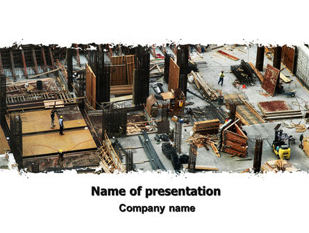 Große baustelle PowerPoint Vorlage, Kostenlos PowerPoint-Vorlage, 06675, Bauwesen — PoweredTemplate.com