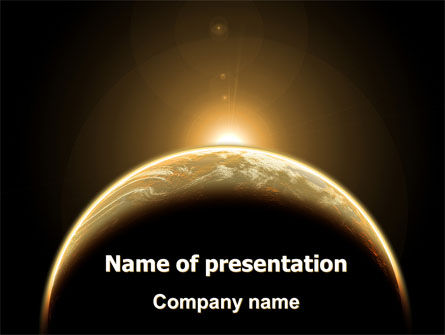 Sepia Sunrise in Space PowerPoint Template, PowerPoint Template, 06682, Education & Training — PoweredTemplate.com