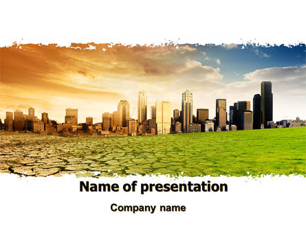 Bad Ecology City PowerPoint Template, Free PowerPoint Template, 06687, Nature & Environment — PoweredTemplate.com