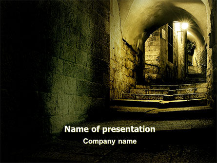 黑暗胡同PowerPoint模板, 免费 PowerPoint模板, 06707, 建筑 — PoweredTemplate.com