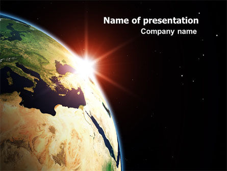 Sunrise in Space PowerPoint Template, PowerPoint Template, 06729, Global — PoweredTemplate.com