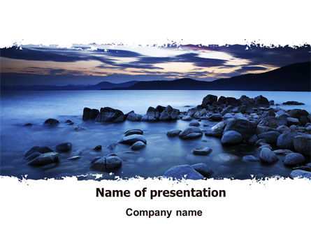 静かな夕方の海岸 - PowerPointテンプレート, 無料 PowerPointテンプレート, 06743, 自然＆環境 — PoweredTemplate.com