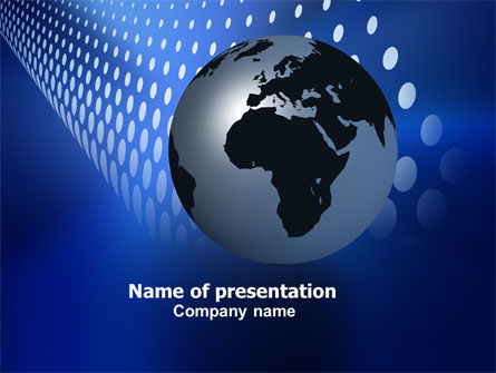 Globus in blau PowerPoint Vorlage, Kostenlos PowerPoint-Vorlage, 06784, Global — PoweredTemplate.com