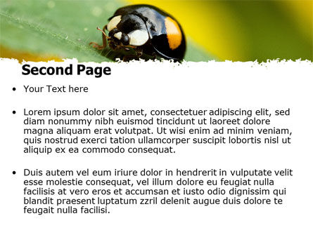 Bug On Green Leaf PowerPoint Template, Slide 2, 06797, Animals and Pets — PoweredTemplate.com