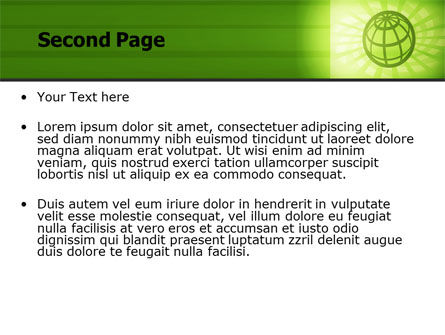 Modelo do PowerPoint - globo verde-oliva, Deslizar 2, 06800, Geral — PoweredTemplate.com