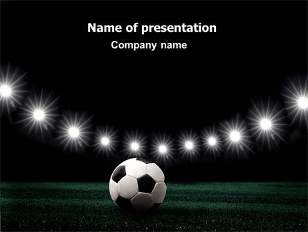 Football Stadium In The Night PowerPoint Template, Free PowerPoint Template, 06916, Sports — PoweredTemplate.com