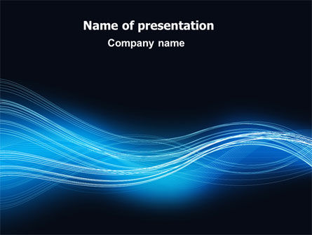 Blaue welle PowerPoint Vorlage, Kostenlos PowerPoint-Vorlage, 06924, Abstrakt/Texturen — PoweredTemplate.com