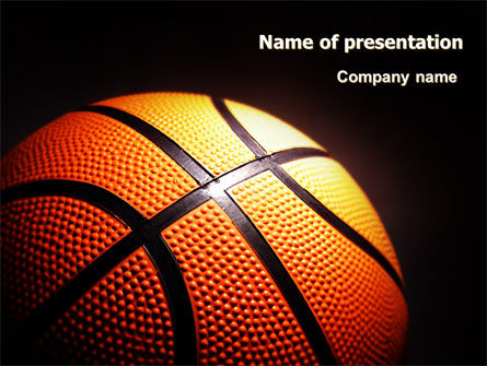 Basketball Ball On Nba Colors Floor Powerpoint Template