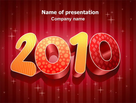 N 2010 Yr PowerPoint Template, Gratis PowerPoint-sjabloon, 06939, Vakantie/Speciale Gelegenheden — PoweredTemplate.com