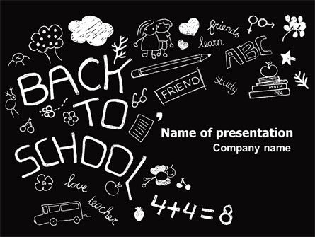 School Blackboard PowerPoint Template, 06944, Education & Training — PoweredTemplate.com