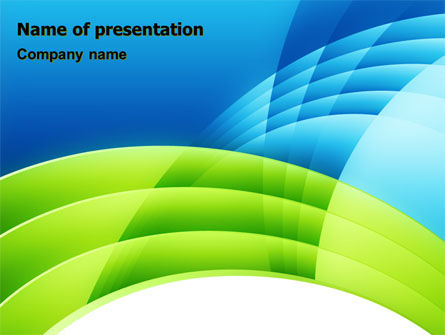 蓝色和绿色PowerPoint模板, PowerPoint模板, 06987, 抽象/纹理 — PoweredTemplate.com
